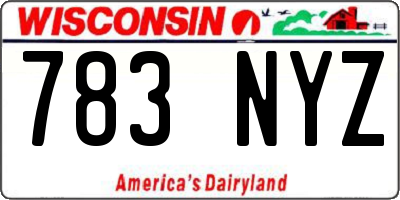 WI license plate 783NYZ