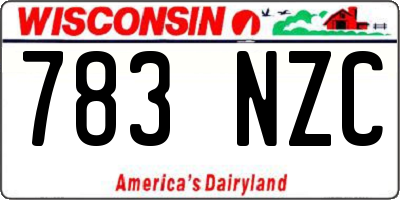 WI license plate 783NZC