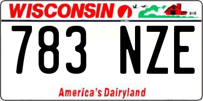 WI license plate 783NZE