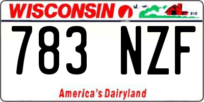 WI license plate 783NZF