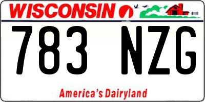 WI license plate 783NZG