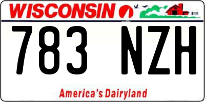 WI license plate 783NZH