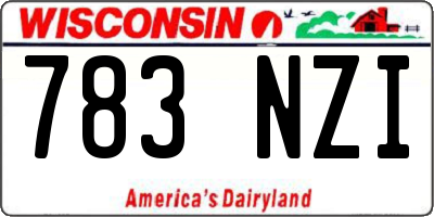 WI license plate 783NZI