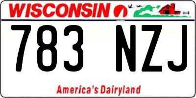WI license plate 783NZJ