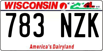 WI license plate 783NZK