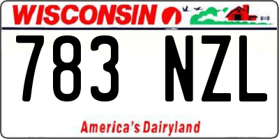 WI license plate 783NZL