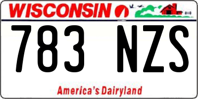 WI license plate 783NZS