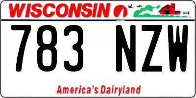 WI license plate 783NZW