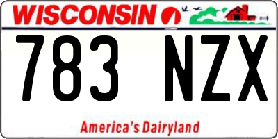 WI license plate 783NZX