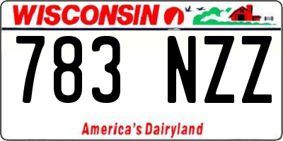 WI license plate 783NZZ