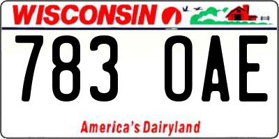 WI license plate 783OAE