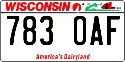 WI license plate 783OAF