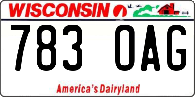 WI license plate 783OAG