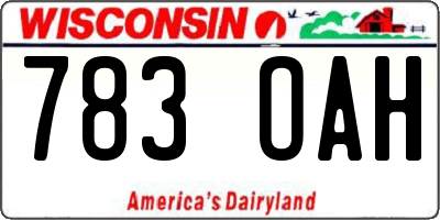 WI license plate 783OAH