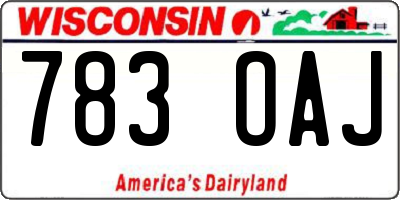 WI license plate 783OAJ
