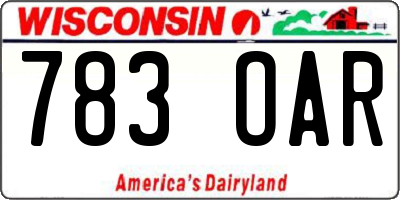 WI license plate 783OAR