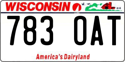 WI license plate 783OAT