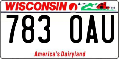 WI license plate 783OAU
