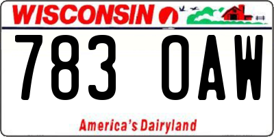 WI license plate 783OAW