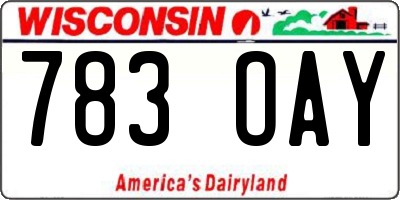 WI license plate 783OAY