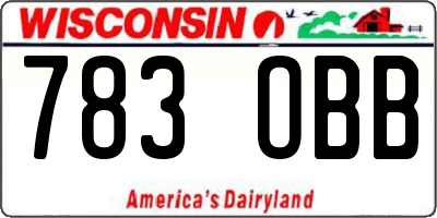 WI license plate 783OBB
