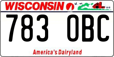 WI license plate 783OBC