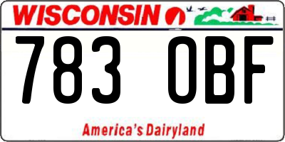 WI license plate 783OBF