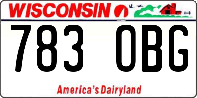 WI license plate 783OBG