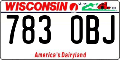 WI license plate 783OBJ