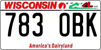 WI license plate 783OBK