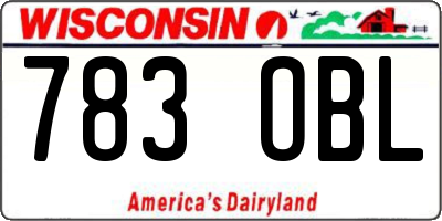 WI license plate 783OBL