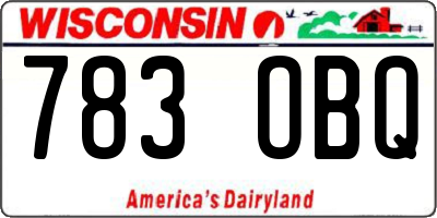 WI license plate 783OBQ