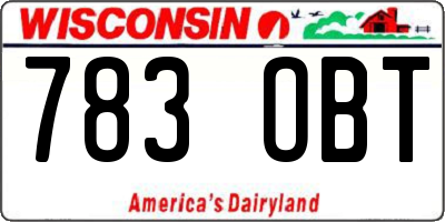 WI license plate 783OBT