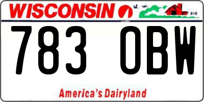 WI license plate 783OBW