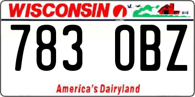 WI license plate 783OBZ