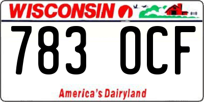 WI license plate 783OCF