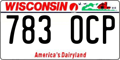 WI license plate 783OCP