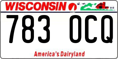 WI license plate 783OCQ