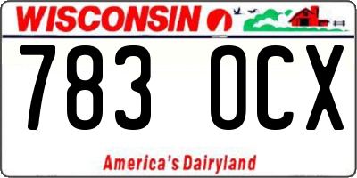 WI license plate 783OCX