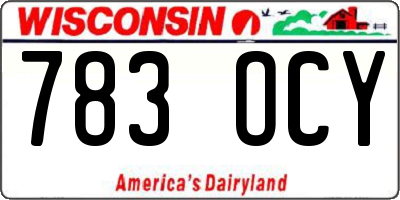 WI license plate 783OCY