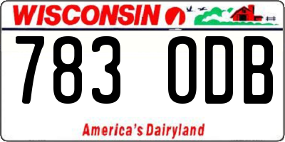 WI license plate 783ODB