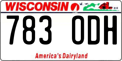 WI license plate 783ODH