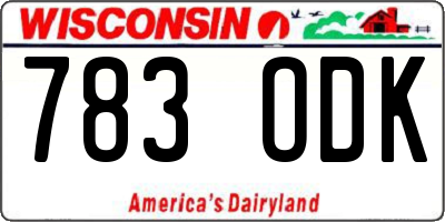 WI license plate 783ODK