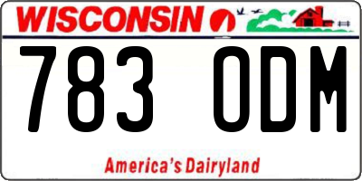 WI license plate 783ODM