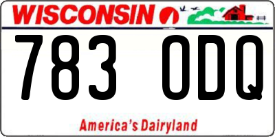 WI license plate 783ODQ