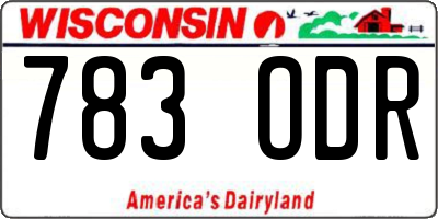 WI license plate 783ODR