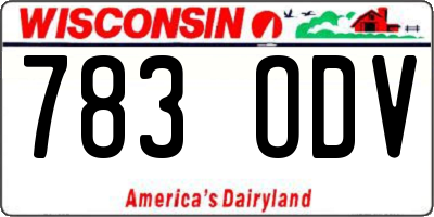 WI license plate 783ODV