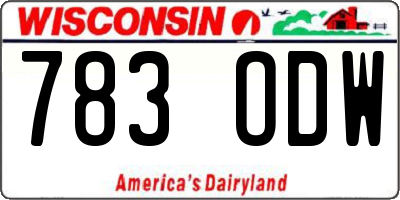 WI license plate 783ODW