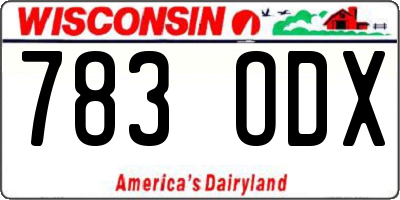 WI license plate 783ODX