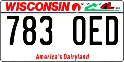 WI license plate 783OED